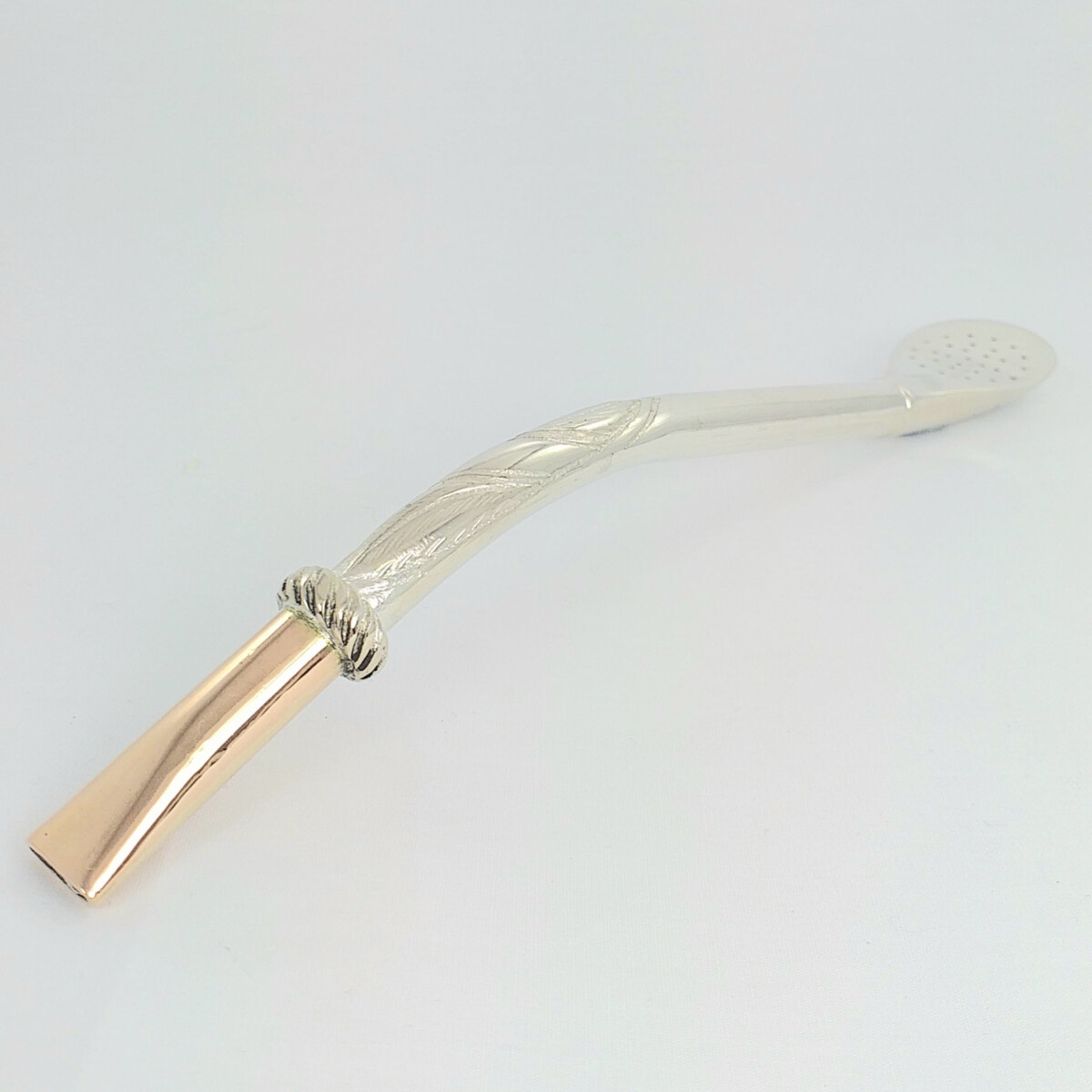 Bombilla de plata y oro 18 ktes, CRIOLLA. 