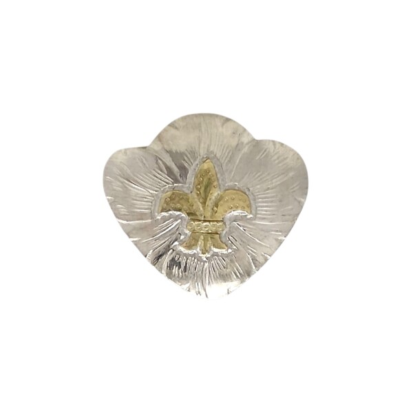 Pasa pañuelo Flor de liz-Plata y Oro -Sin piedra-PP2003 sinpiedra