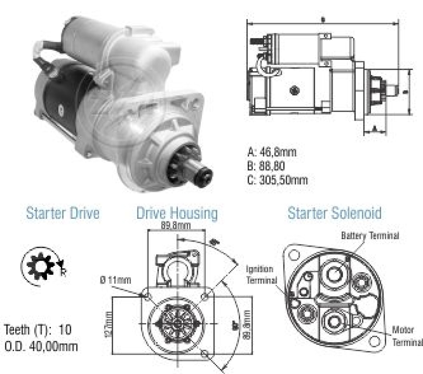 ARRANQUE VOLKSWAGEN VW DELIVERY 5150-8160-9160 12V10D REMY29MT=STR.850 ZM 