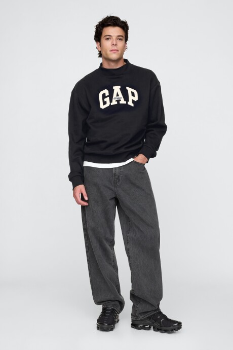 Remera Logo Gap Manga Larga Black