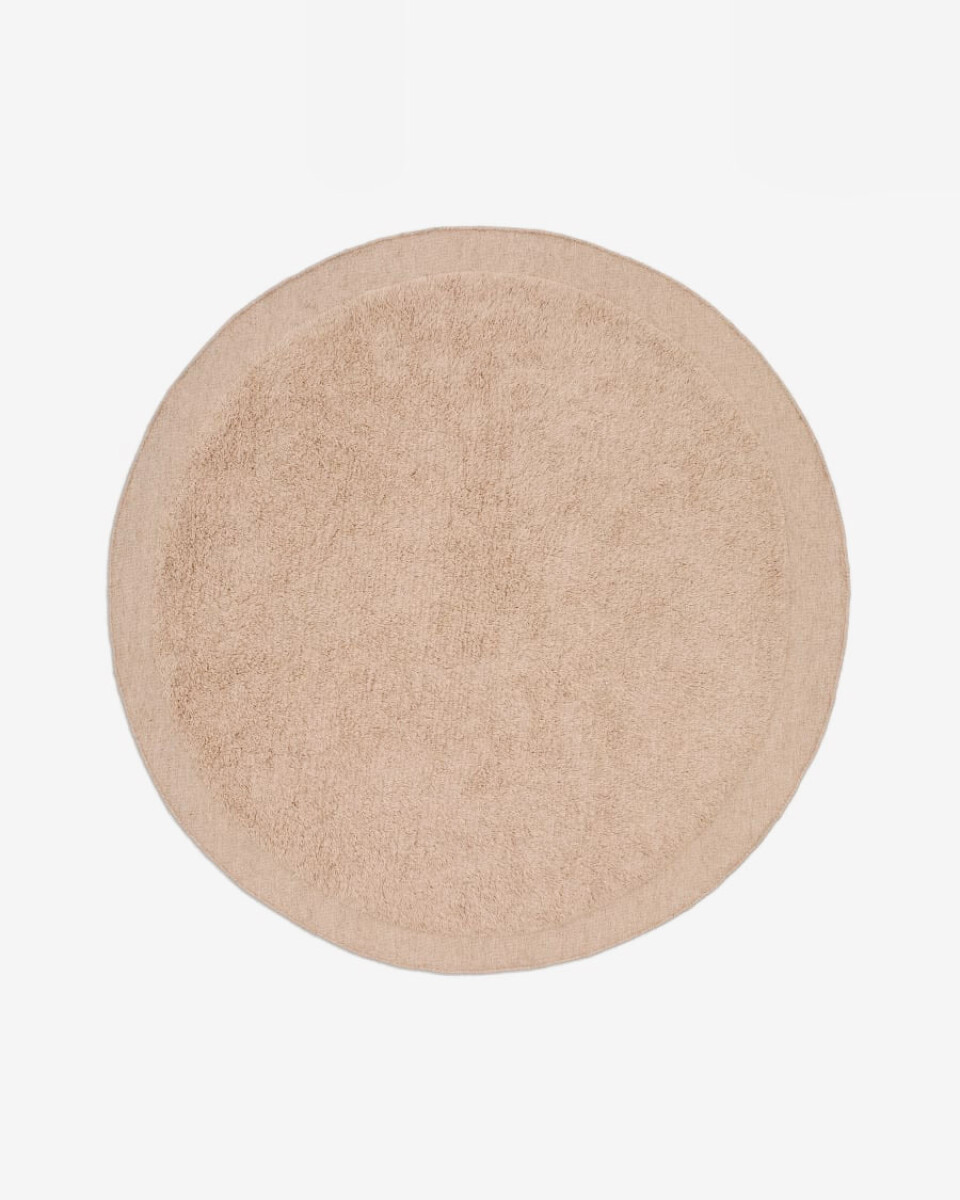 Alfombra redonda Marely - de lana beige Ø 200 cm 