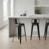 Taburete Tolix en metal con respaldo Negro