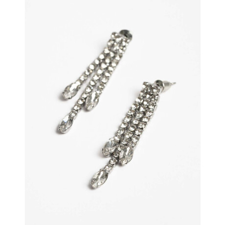 Aros Colgantes Cortos Strass Cristal