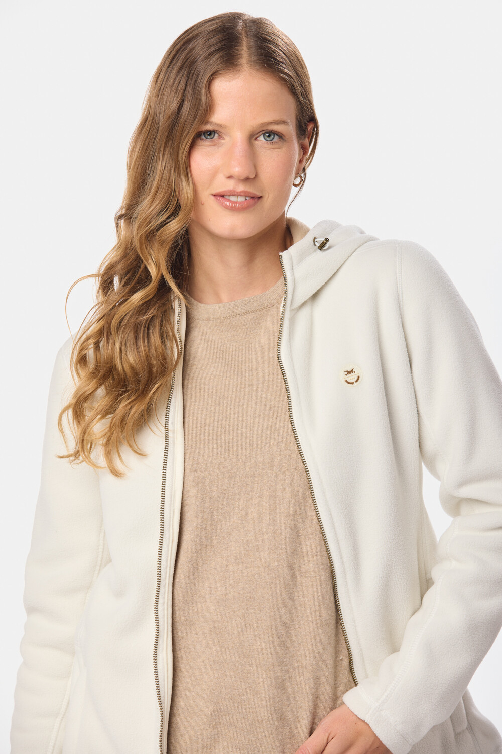 CAMPERA POLAR CON CAPUCHA Natural