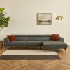 Sofá con chaise DUNA CUERO GRIS - DERECHO
