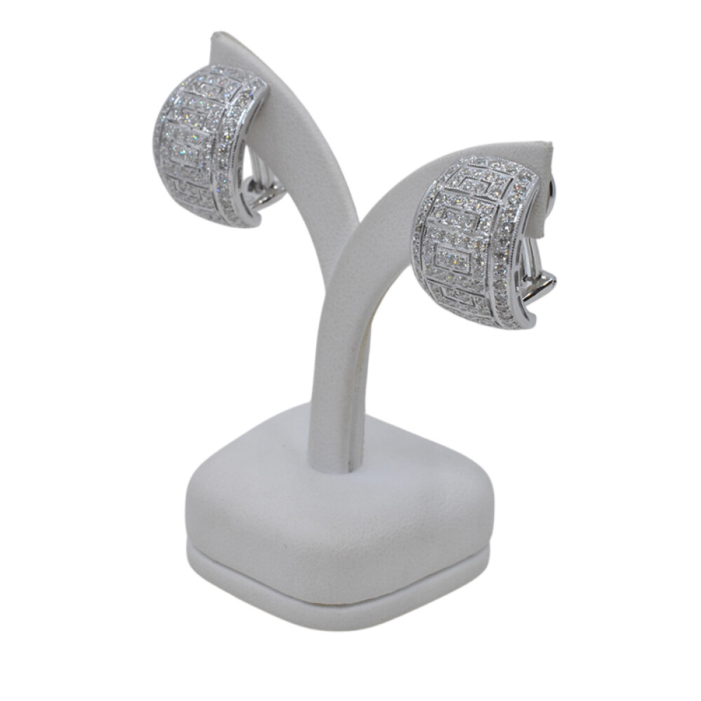 Caravanas clips en oro 18k blanco con brillantes Caravanas clips en oro 18k blanco con brillantes