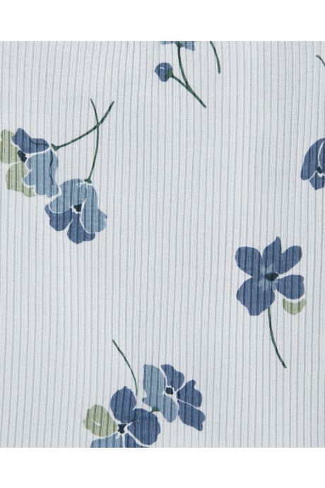 Set tres piezas de algodón, pantalón y bodies, diseño floral Sin color