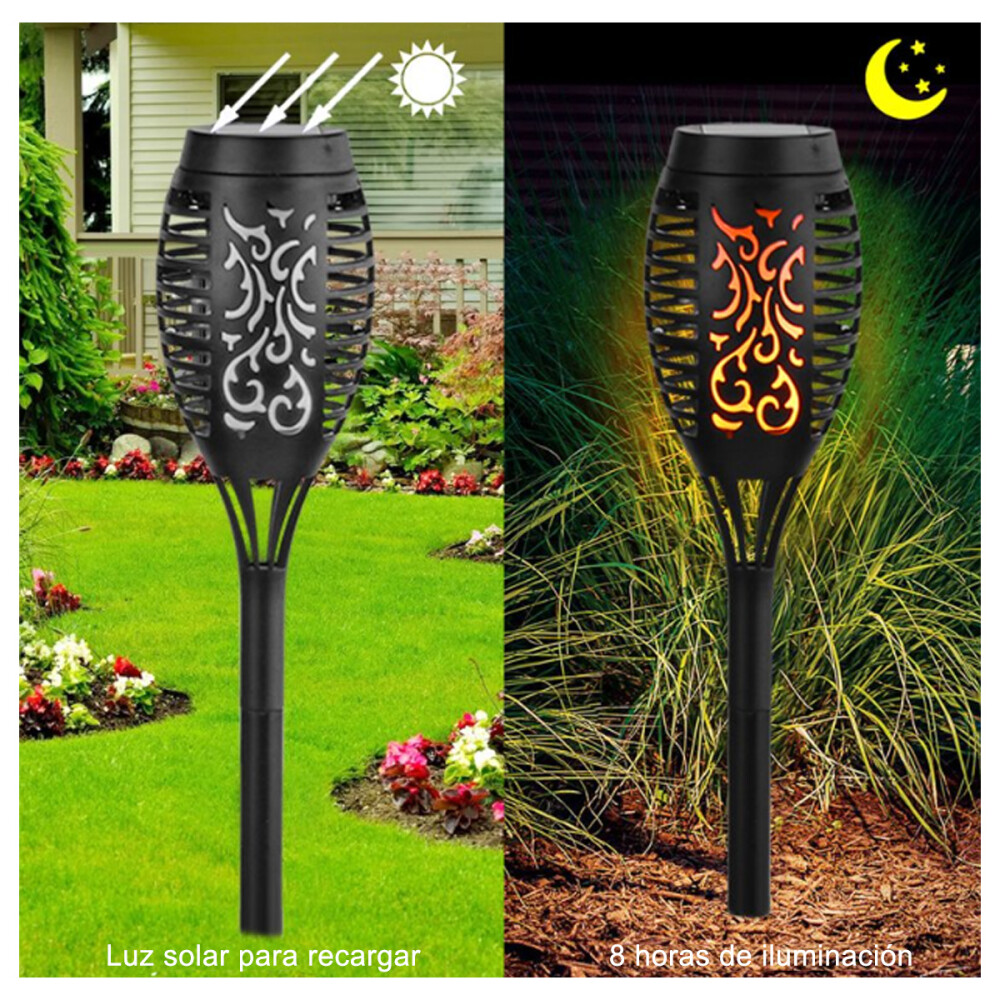 Antorchas Estaca Con Diseño Y Recarga Solar 50CM Antorchas Estaca Con Diseño Y Recarga Solar 50CM