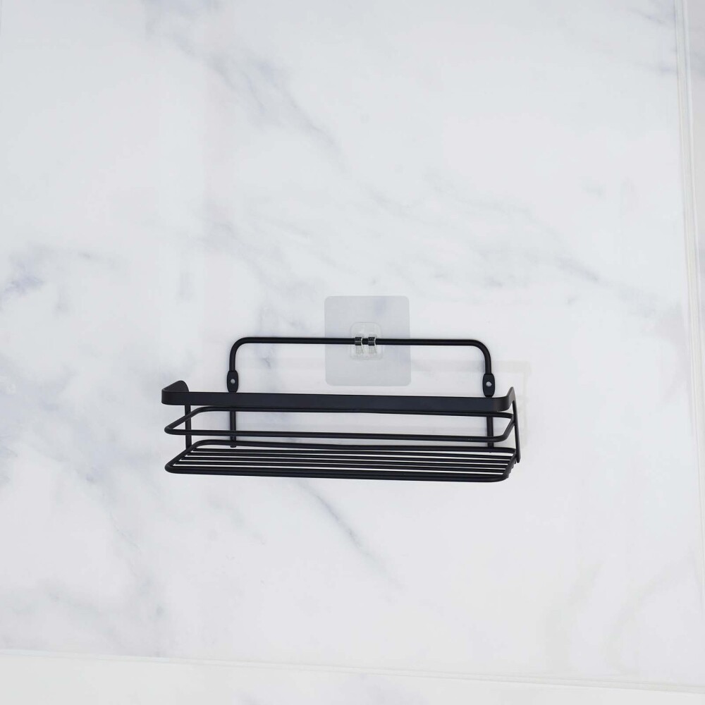 SOPORTE RECT DUCHA 180 NEGRO METAL 1801995