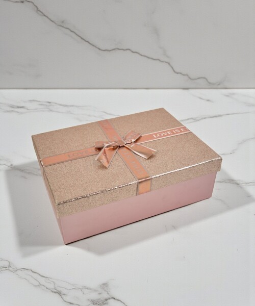 Caja rigida - 20x28,5x9,5 - con glitter ROSADO