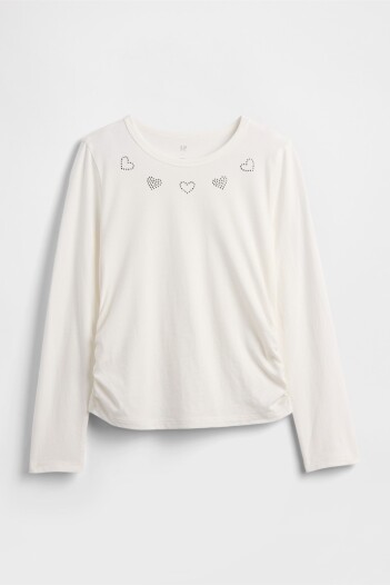 Remera Niña White Heart Graphic