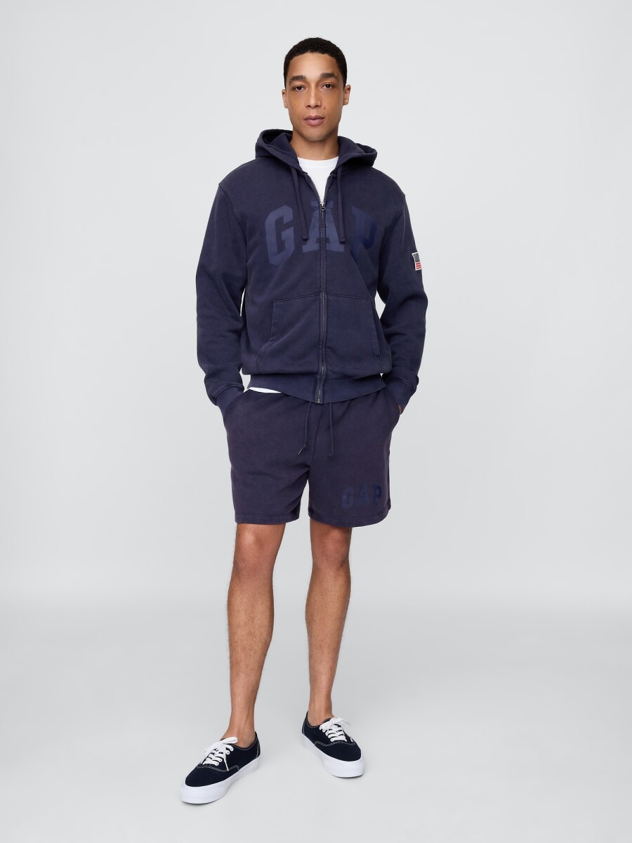 Short Sin Felpa Logo Gap Hombre - Navy Uniform 