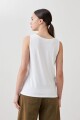 Musculosa con puff print blanco