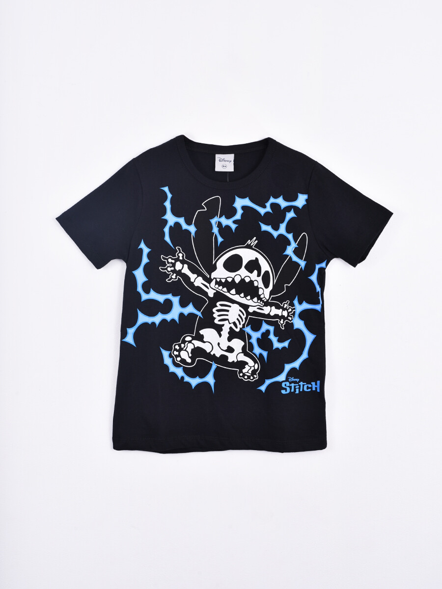 REMERA STITCH ELECTRICITY - NEGRO 