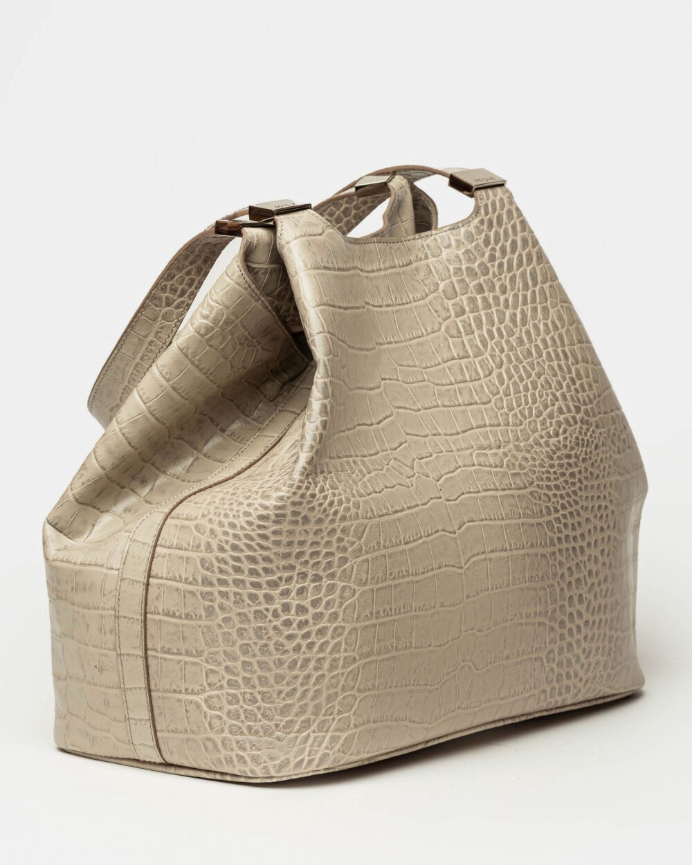 Bolso Eterial en cuero croco shine Taupe