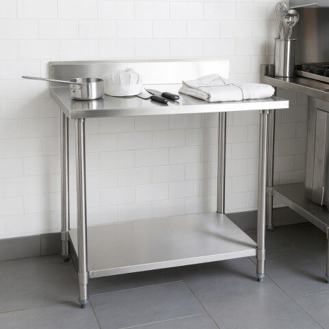 Mesada con Borde y Estante Inferior 120x60 cm Mesada con Borde y Estante Inferior 120x60 cm