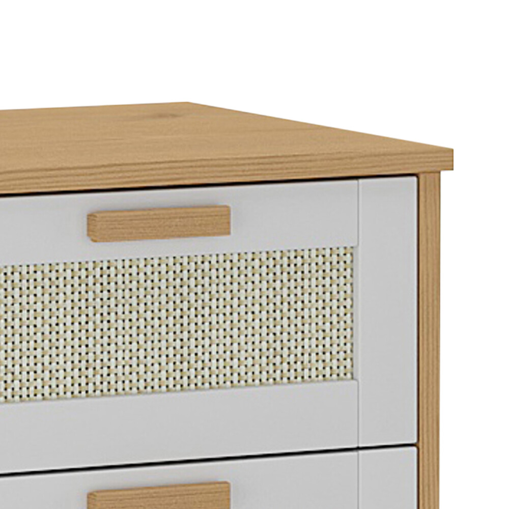 MESA DE LUZ O NOCHE 2 CAJONES EN MADERA MACIZA CON RATAN MESA DE LUZ O NOCHE 2 CAJONES EN MADERA MACIZA CON RATAN