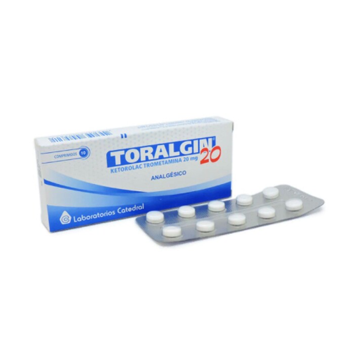 TORALGIN 20 MG. CJ X 10 COMPRIMIDOS única