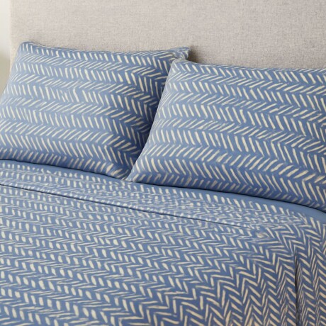 Juego de Sábanas Bukara 2 Plazas Zig Zag Celeste