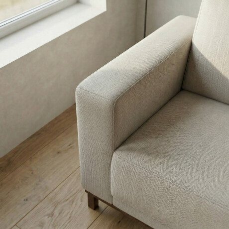 Sofá Barcelo - Tela Microfibra - 2 cuerpos Kruger 02-152 (Beige)