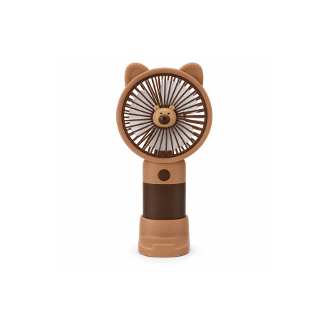 Mini ventilador portátil Carpincho – recargable y con base Marron Claro