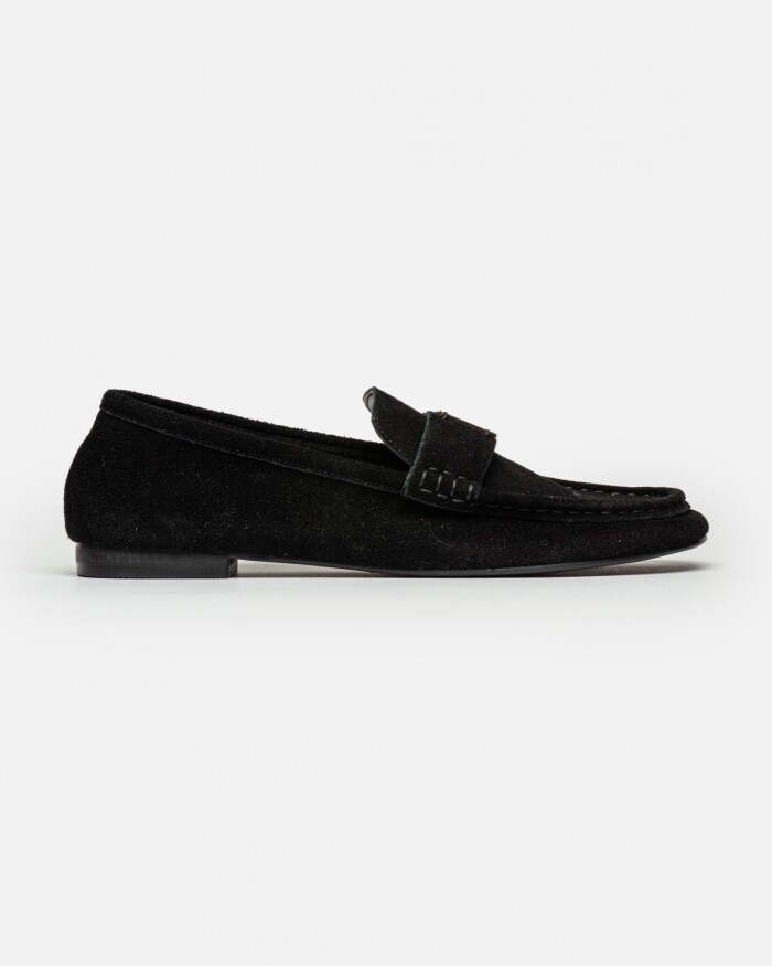 Mocasín Cannes en cuero gamuza Negro