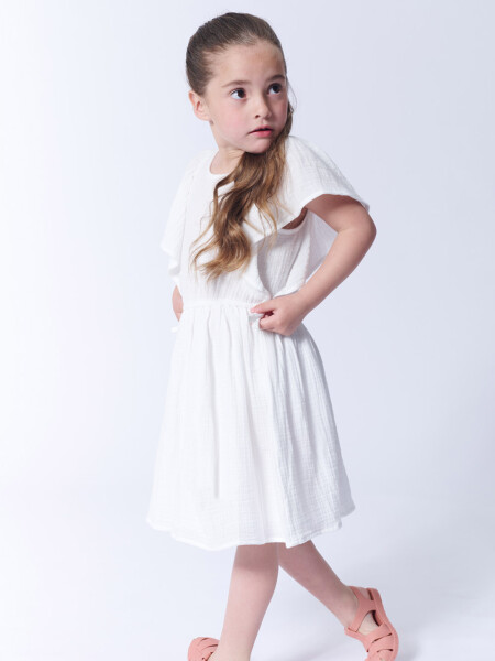 Vestido rustico volados Crudo