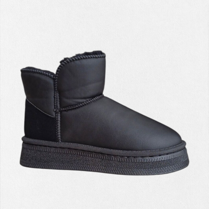 BOTA PLATAFORMA CORDERITO NEGRA