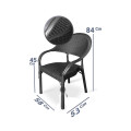 Mesa Comedor Plegable Exterior 1.20m + 6 Sillas Jardin Negro