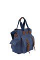 Bolso con múltiples bolsillos interiores azul