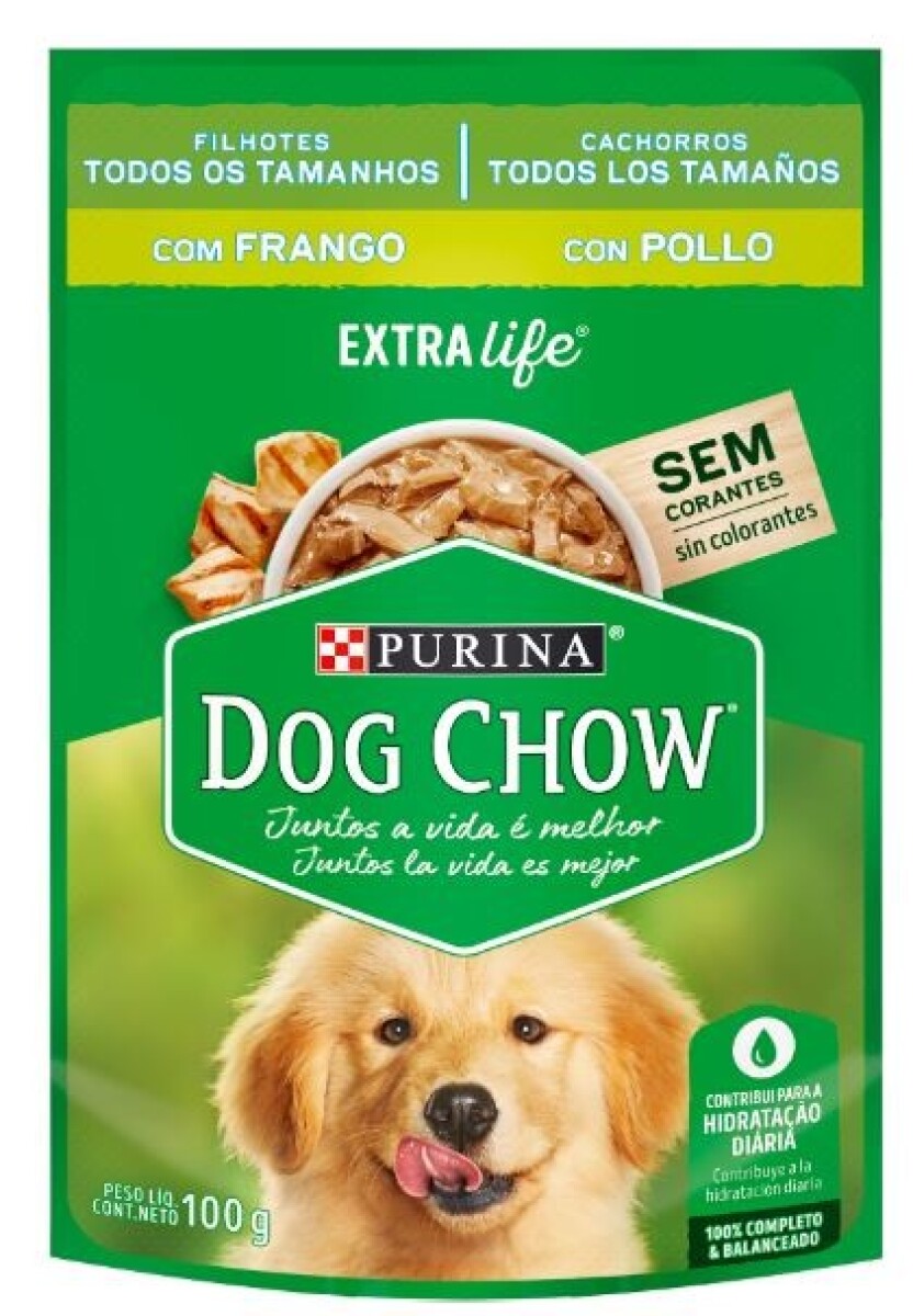 ALIMENTO HÚMEDO DOG CHOW CACHORROS TROZOS DE POLLO 100G 
