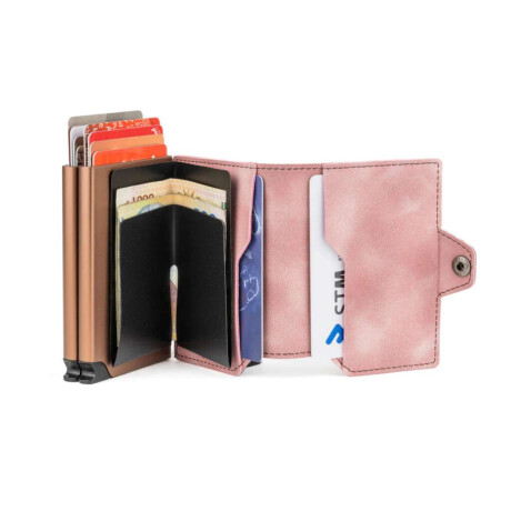 Billetera Baleine Doble Alabama Rose Brown Marron