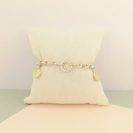 Pulsera de plata 925 y double en oro 18 ktes. Pulsera de plata 925 y double en oro 18 ktes.