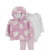 Conjunto Carters Campera Fleece , calza y bodie OSO ROSA RN Conjunto Carters Campera Fleece , calza y bodie OSO ROSA RN