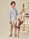 Pantalon Corto Con Tirantes Piedra