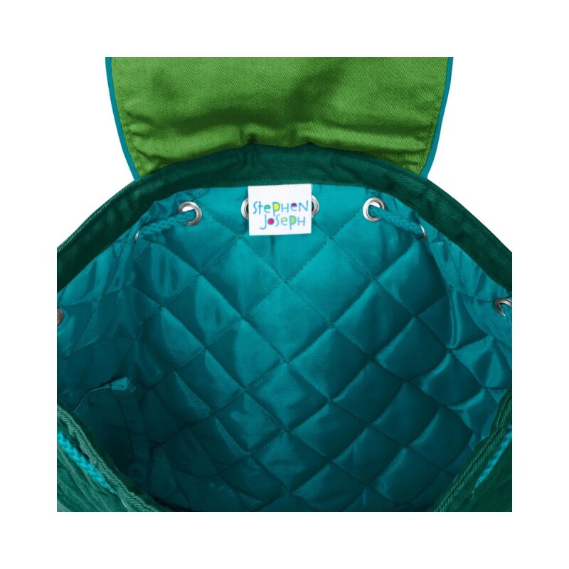 MOCHI.T.SJ Mochila Escolar Infantil De Tela 30x34cm Stephen Joseph - Dino Verde