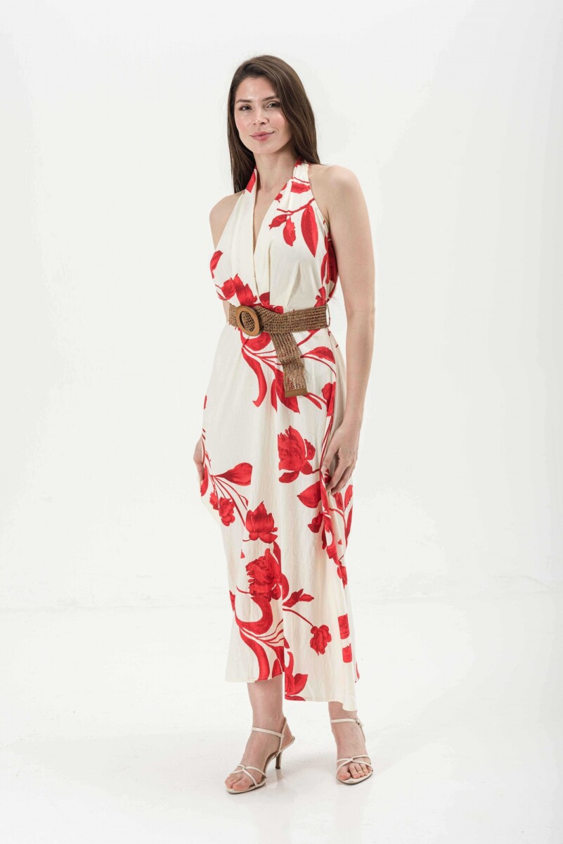 VESTIDO FLOR - ROJO 