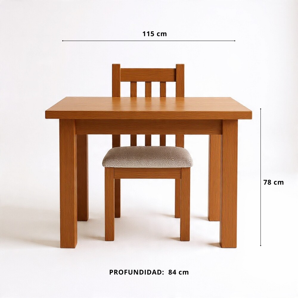 JUEGO DE COMEDOR MESA Y 4 SILLAS TODO EN MADERA MACIZA JUEGO DE COMEDOR MESA Y 4 SILLAS TODO EN MADERA MACIZA