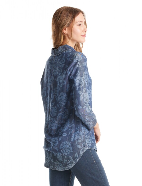 Blusa Lyocell Flores JEAN OSCURO