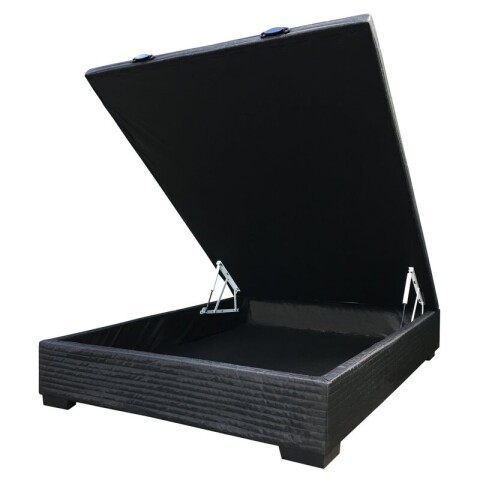 Base para Sommier Colchon Baul 2 Plazas - 138 x 188 x 35 cm - Estructura Madera Maciza - Negro Base para Sommier Colchon Baul 2 Plazas - 138 x 188 x 35 cm - Estructura Madera Maciza - Negro