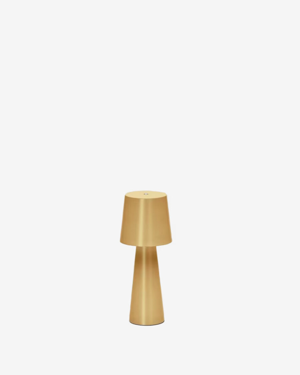 Lámpara de mesa - pequeña Arenys de metal con acabado pintado dorado 