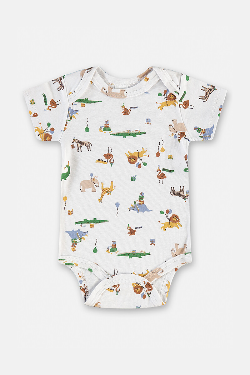 Body Zook manga corta Bebé - Estampa de animales 
