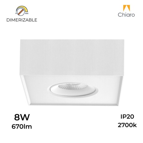 Aplique spot led Cubo chato 8w móvil Dimerizable 2700K BLANCO
