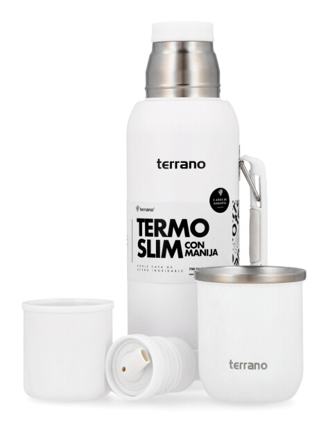 Kit Termo 750ML Con Base De Silicona + Mate Sicilia Blanco