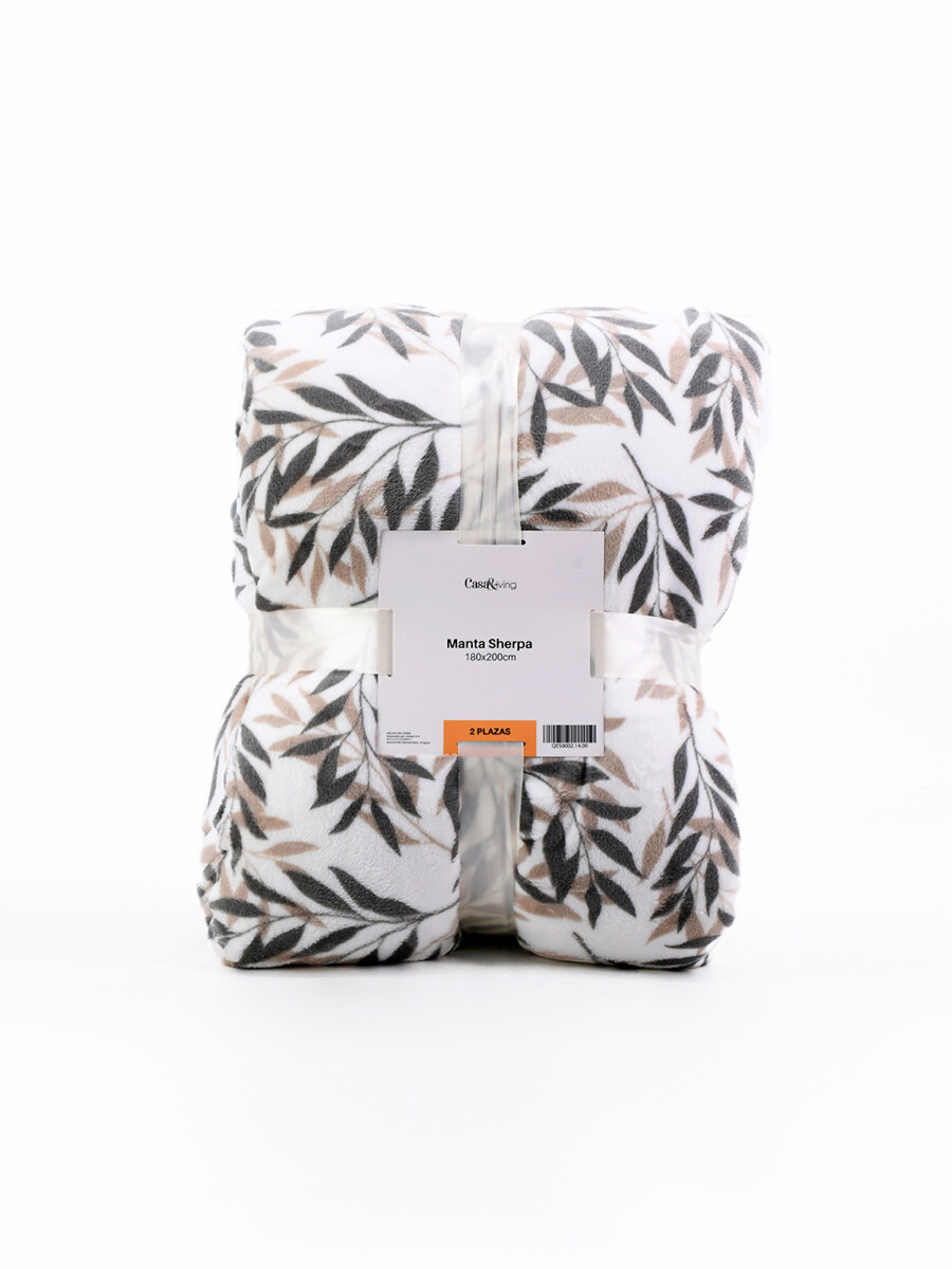 MANTA SHERPA PRINT 2 PLAZAS - GRIS 