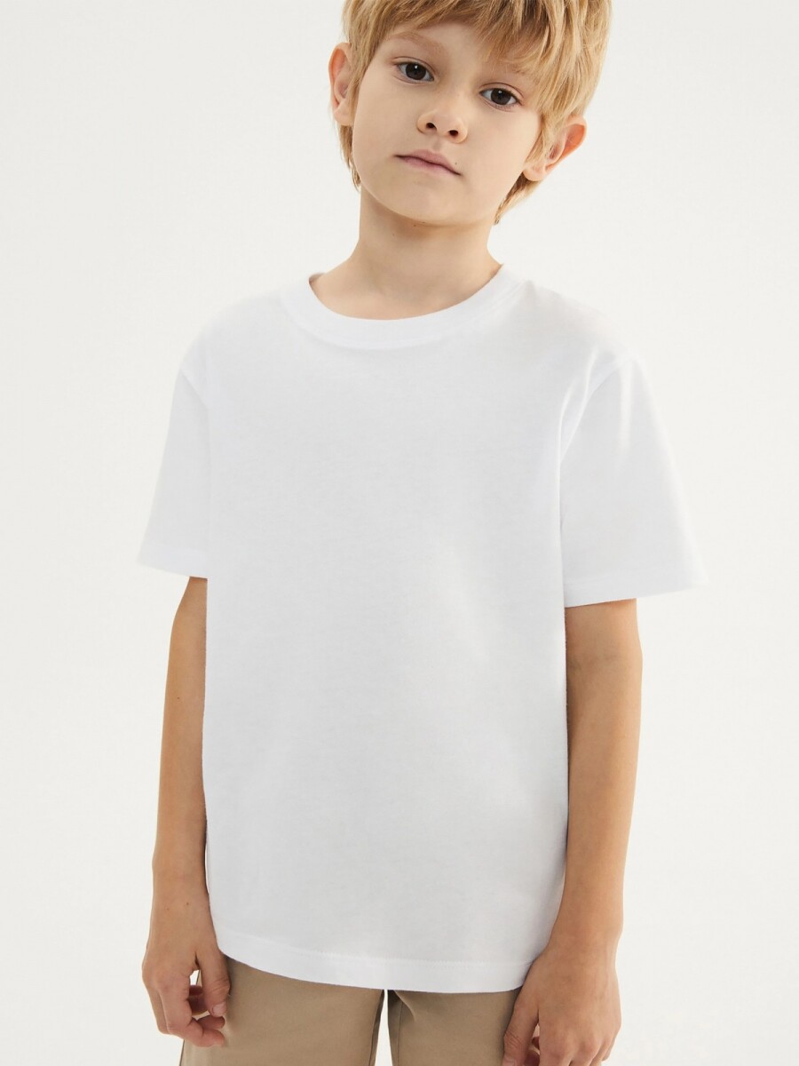 CAMISETA BÁSICA INFANTIL UNISSEX - BLANCO 