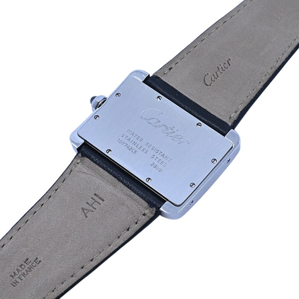 Cartier Tank Divan 2600 Quartz acero brazalete de cuero. Cartier Tank Divan 2600 Quartz acero brazalete de cuero.