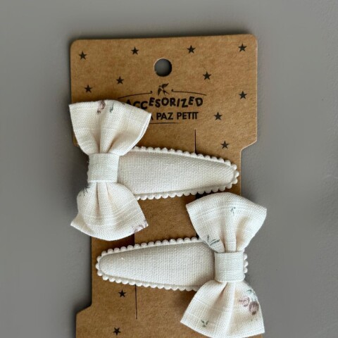 Broches Tic Tac Moña Crudo X 2