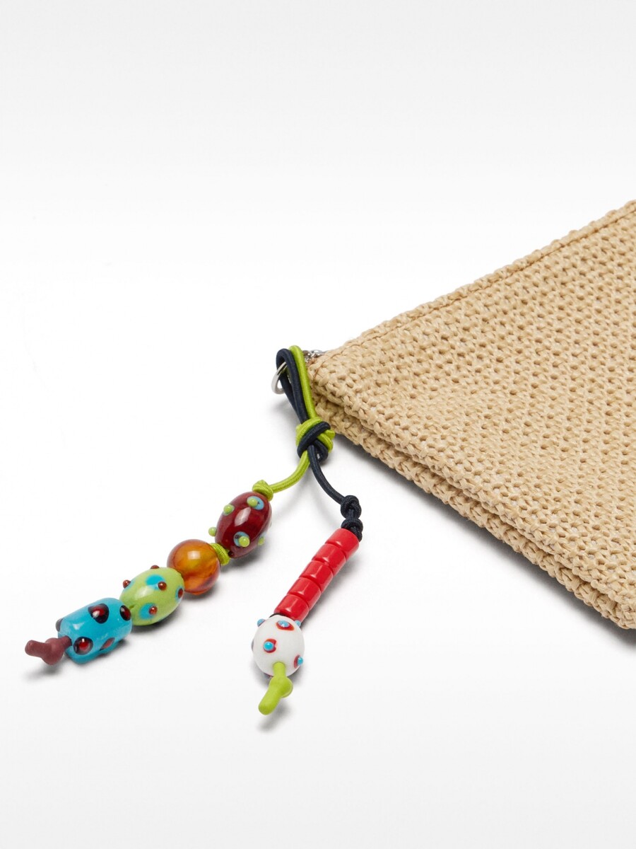 Monedero Con Efecto Rafia beige