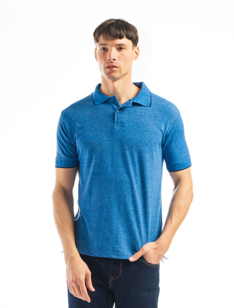 Remera Polo Algodón FRANCIA MEL/ MARINO